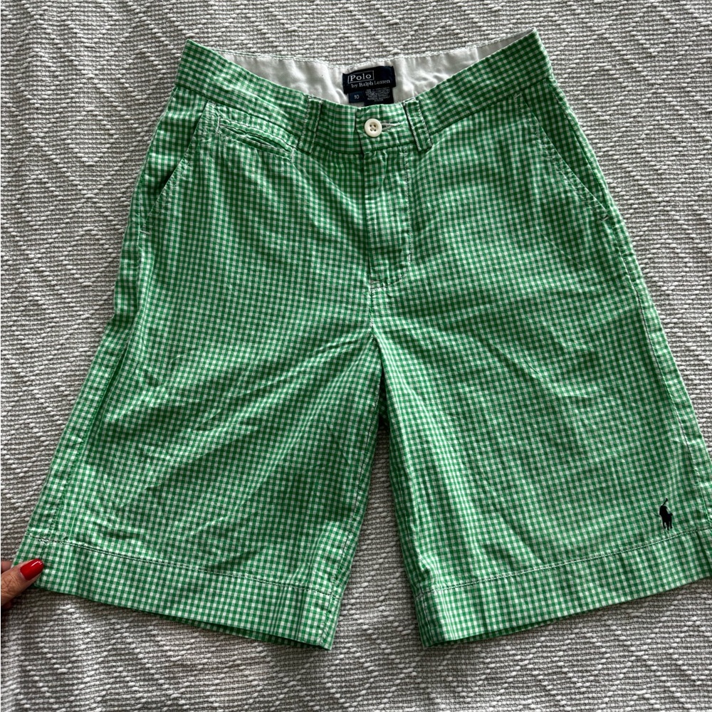 Classic Polo Ralph Lauren Green Gingham Shorts